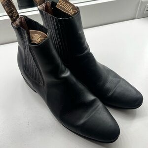 Black Leather Men's Boots